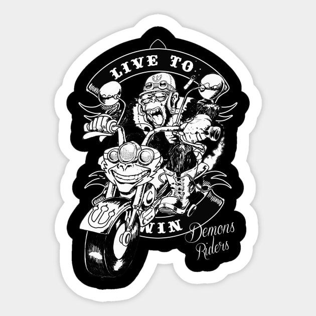 Moto Demons Monkeys Riders Sticker by primate